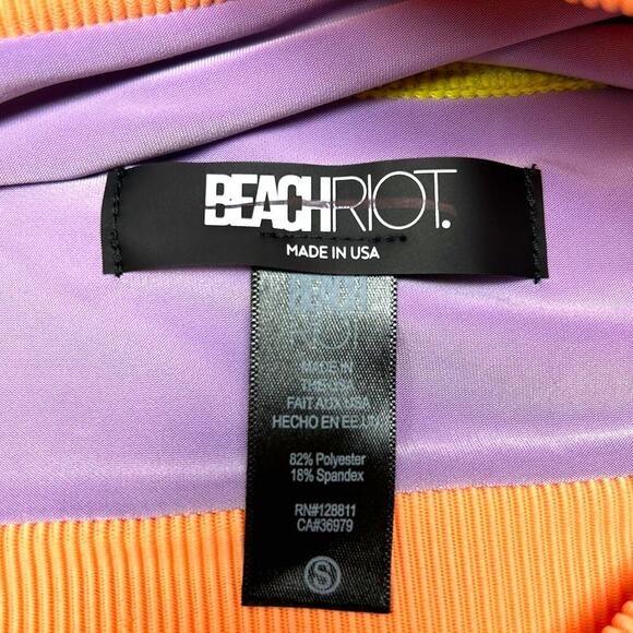 Beach Riot Eva Top in Sundazed Colorblock Swim Swimsuit Bralette Bikini Small - Picture 5 of 8